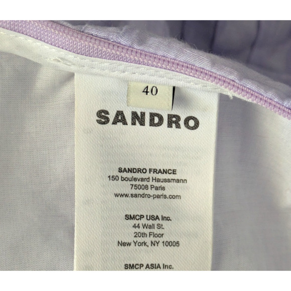 Sandro Cornaline Lilac Purple One Sleeve Linen Blend Mini Dress Size FR 40 US 8 - Picture 7 of 13